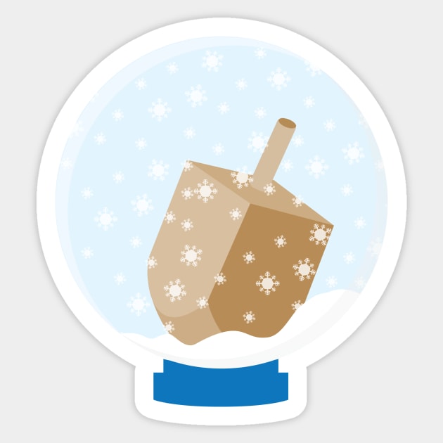 Snow Globe with Hanukkah Dreidel Sticker by sigdesign